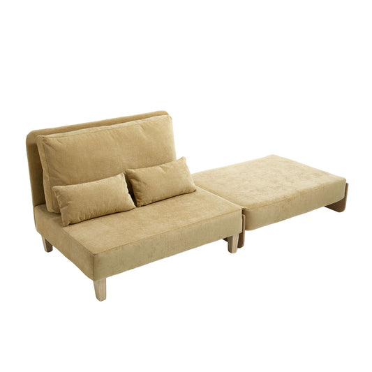 Mid century modern convertible sofa bed in sofa position (view 2)