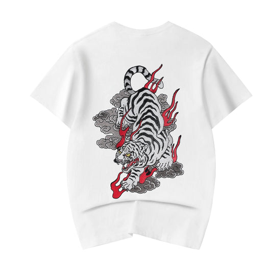White Cloud Tiger Embroidered Tee, alternate view