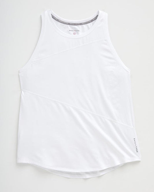 Advance Women's Workout Tank in White, front view