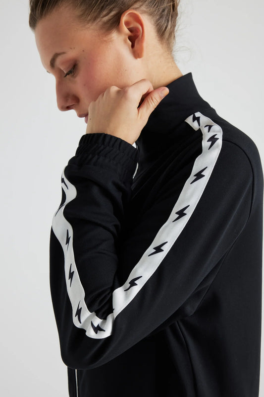 Fitkitty Culture Bolt track jacket in black, product view 5