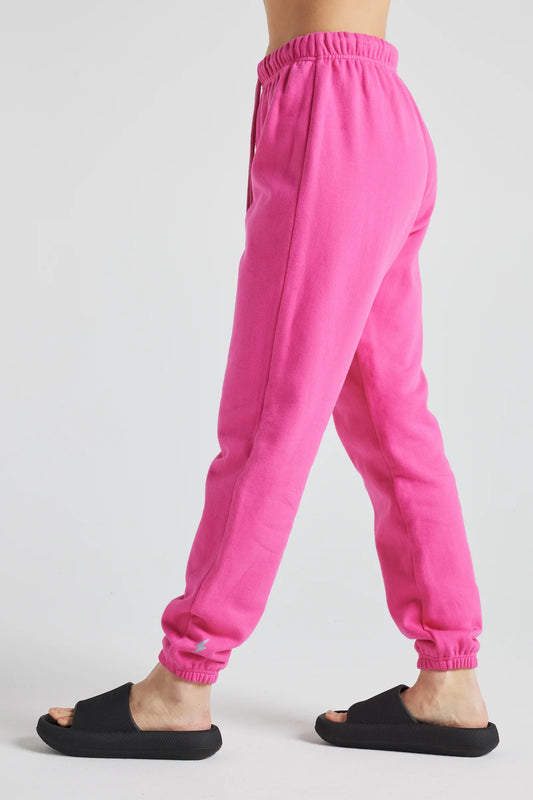 Fitkitty Culture Electric fleece joggers in Electric Pink, alternate view 2