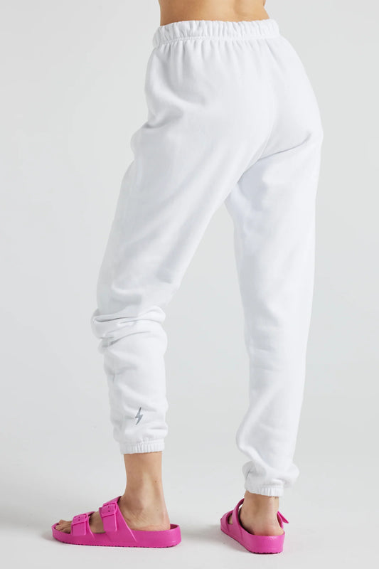 Fitkitty Culture Electric fleece joggers in white, product view 2