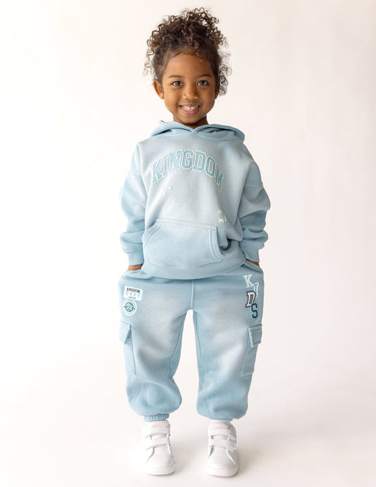 Kingdom Kids Cargo Sweatpants in Air Blue, alternate view