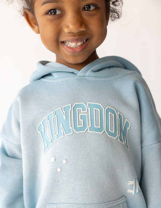 Kingdom Kids Hoodie in Air Blue, alternate view