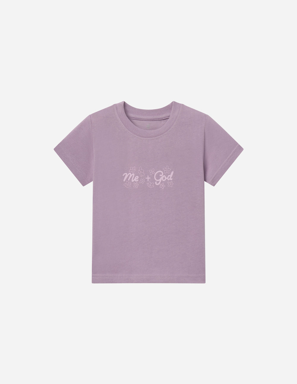 Me Plus God Kids Tee in Quiet Violet, product photo