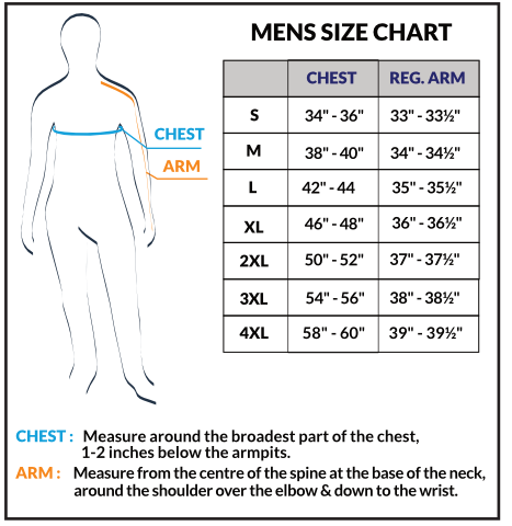 Turtle Bay men's short sleeve explorer snap shirt, size chart graphic