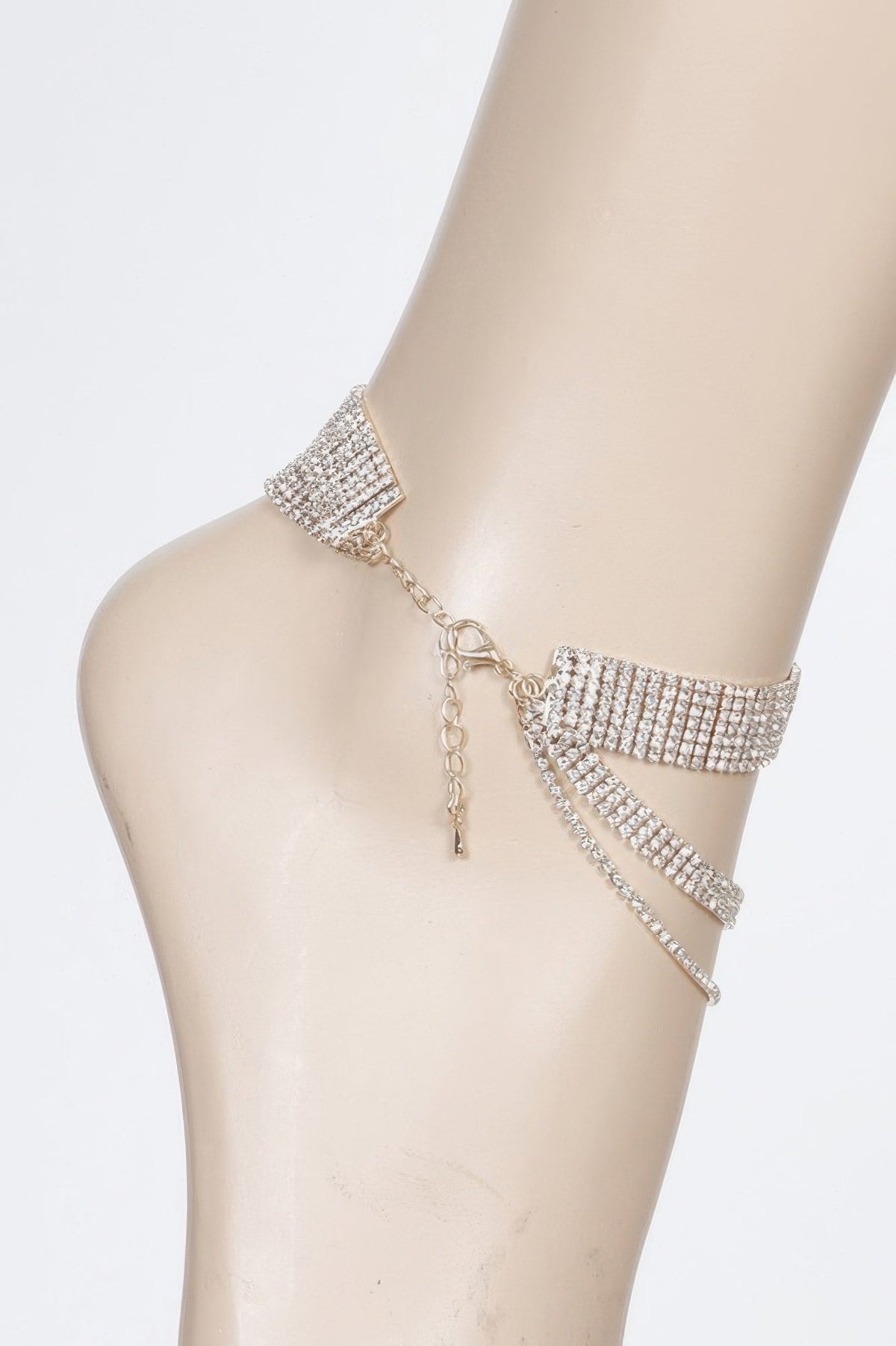 Layered Rhinestone Anklet, additional detail