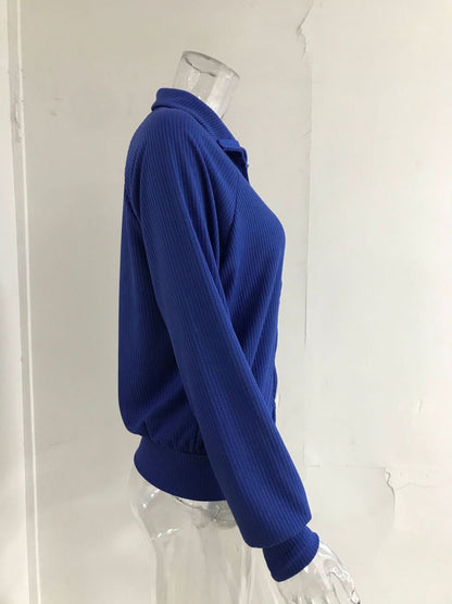 Ribbed Knit Zip-Up Outerwear, additional detail (2)
