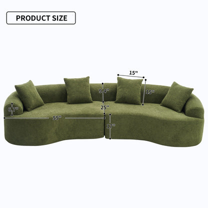 Curved Modular 4-Seater Sectional Sofa, styled photo (2)