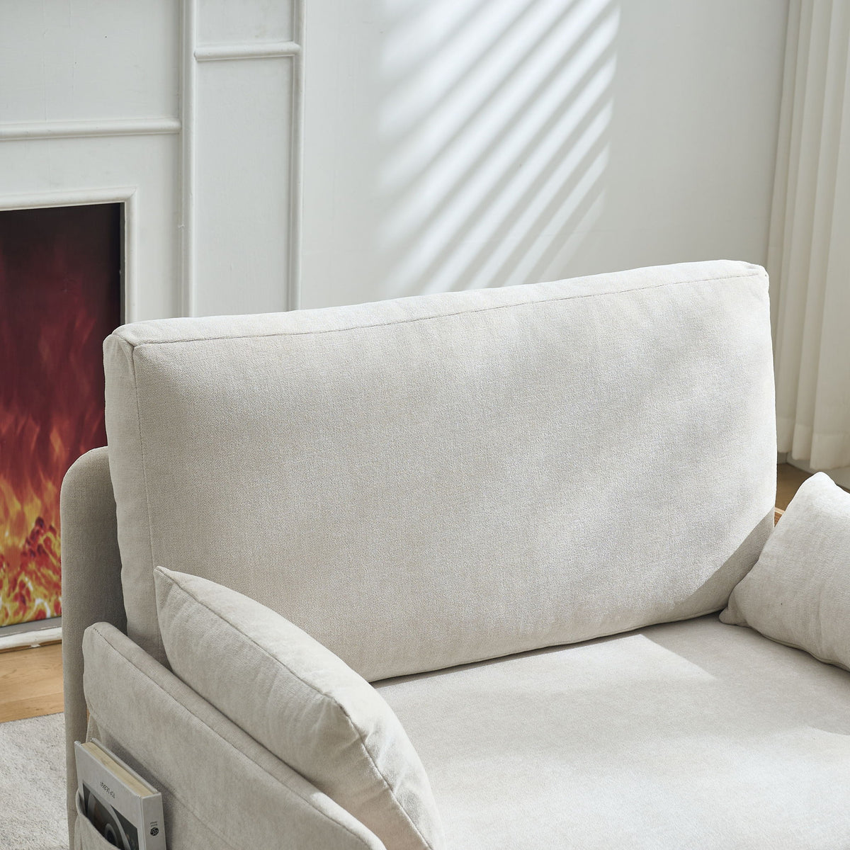 Convertible sofa bed with removable Velcro side pocket (view 6)