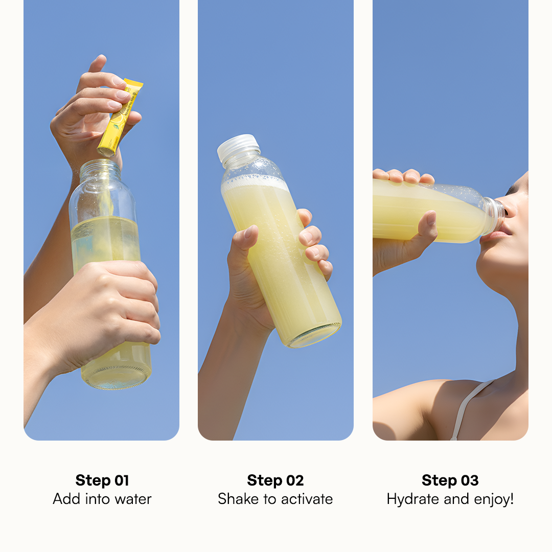 Key Nutrients Electrolyte Recovery Plus powder, how-to-mix step graphic