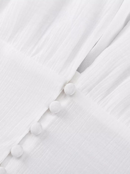 Slit Puff Sleeve Maxi Dress