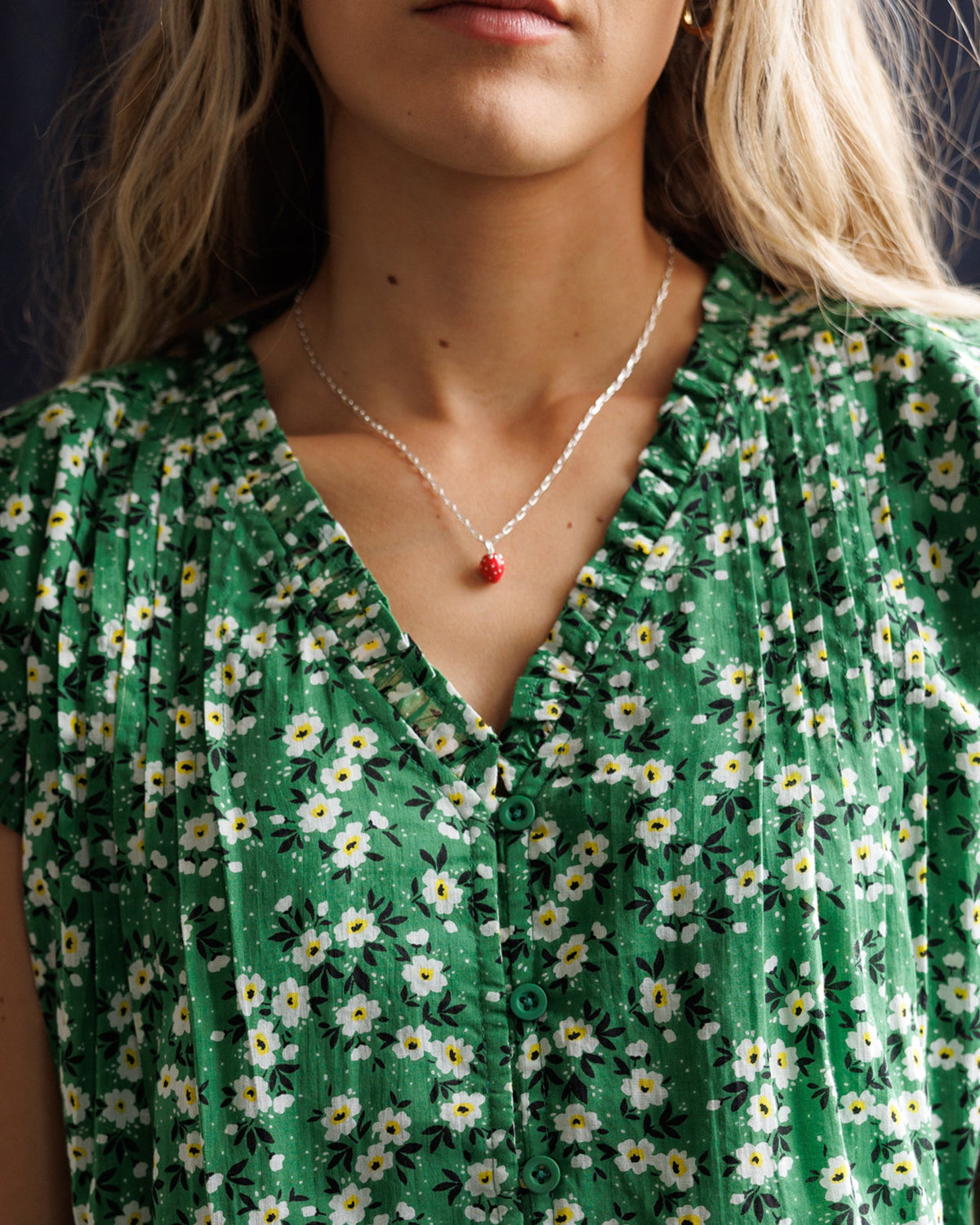 Downeast Silver Strawberry Fields Forever Necklace, alternate view