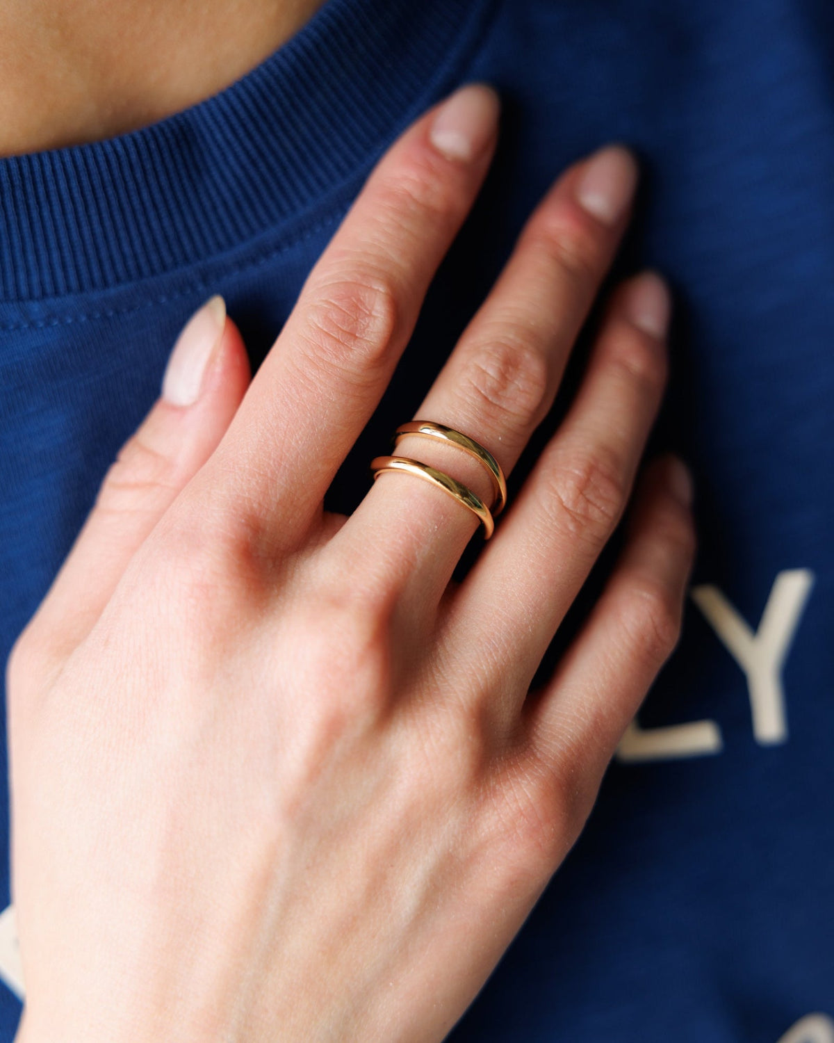 Downeast Sculptured Statement Ring in gold, alternate view