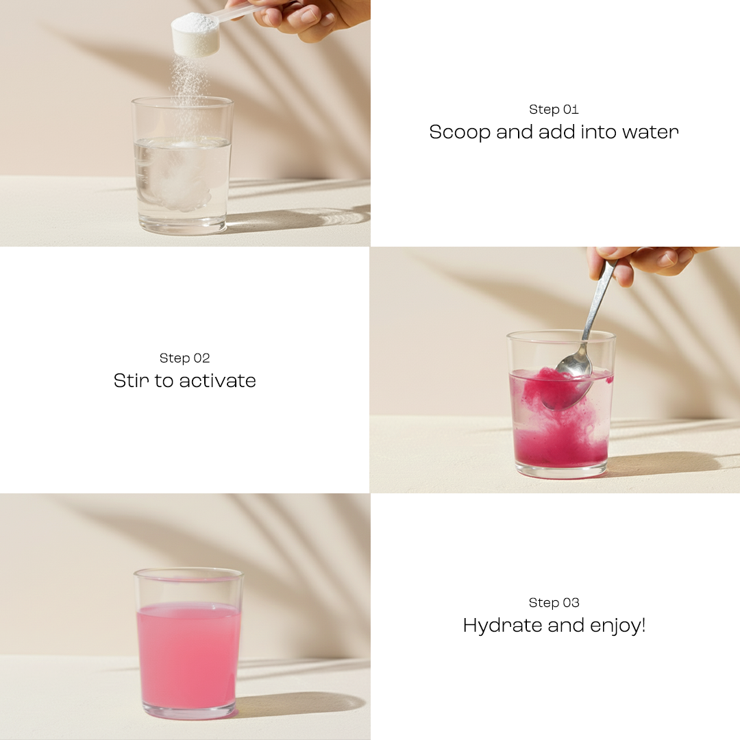 Key Nutrients Electrolyte Recovery Plus powder, mixing demonstration graphic (5)