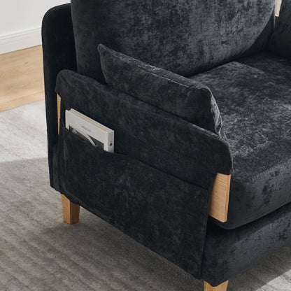 Mid century modern foldable sofa bed, side profile (view 9)
