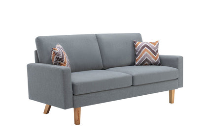 Bahamas sofa with two accent pillows in a living room