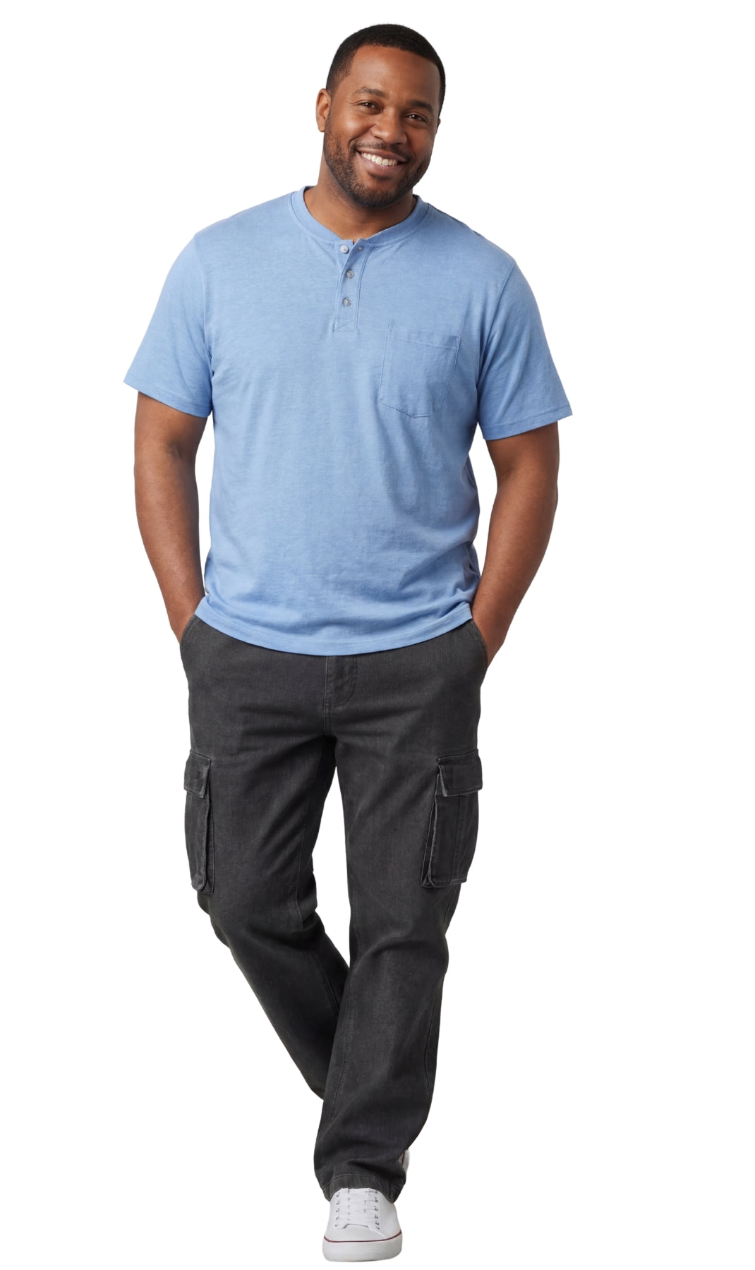 Turtle Bay men's short sleeve henley t-shirt, additional detail