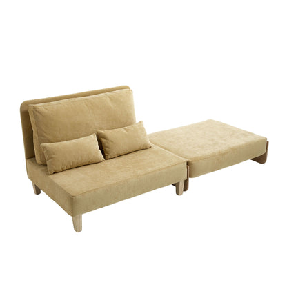 Mid century modern convertible sofa bed in sofa position (view 2)