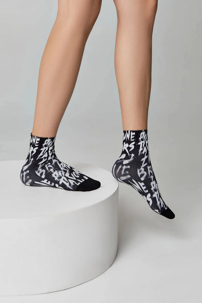 Conte Fantasy 911 dense socks with Brave print, additional detail