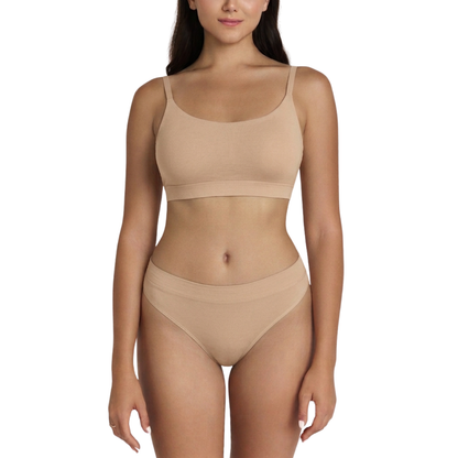 Net Positive organic cotton Scoop Bralette, close view