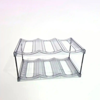 Clear plastic shelf on a white background