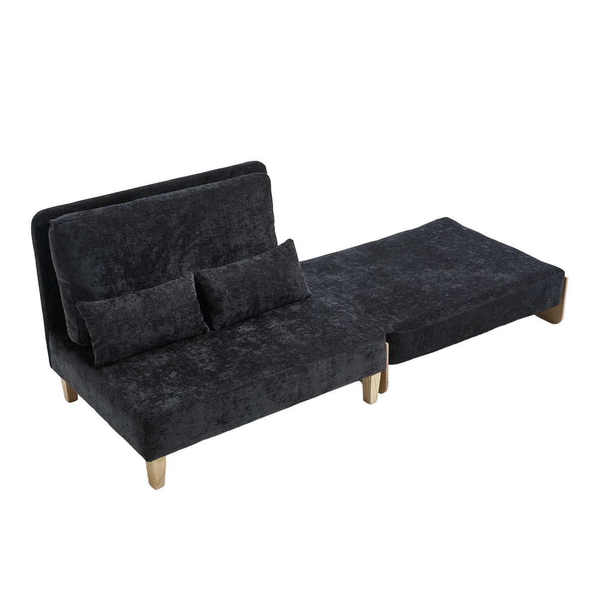 Mid century modern sofa bed shown in a studio apartment (view 16)