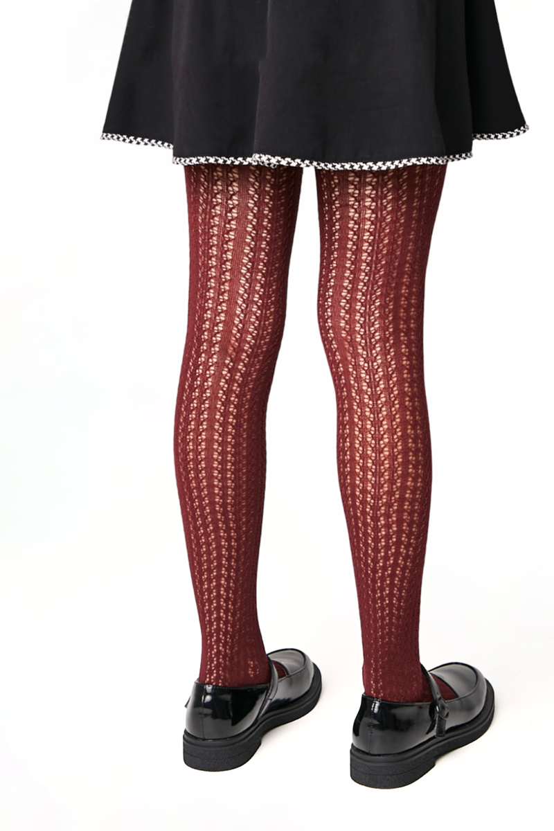 Conte-Kids Miss 618 cotton tights with mesh pattern, additional detail (3)