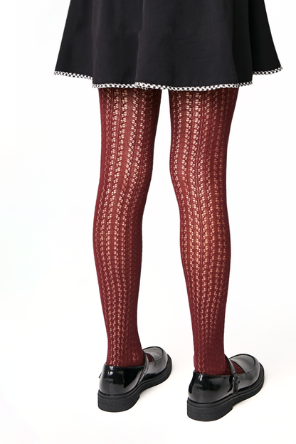 Conte-Kids Miss 618 cotton tights with mesh pattern, additional detail (3)