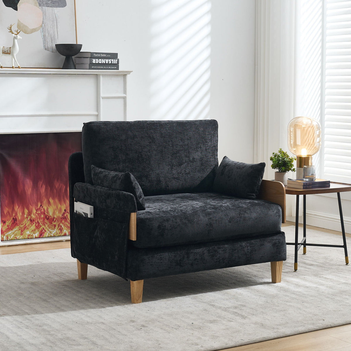 Mid century modern sofa bed shown in a home office (view 17)