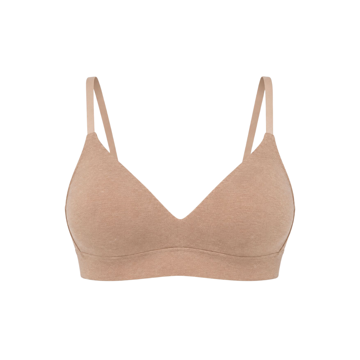 Beige bralette on a white background
