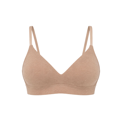 Beige bralette on a white background