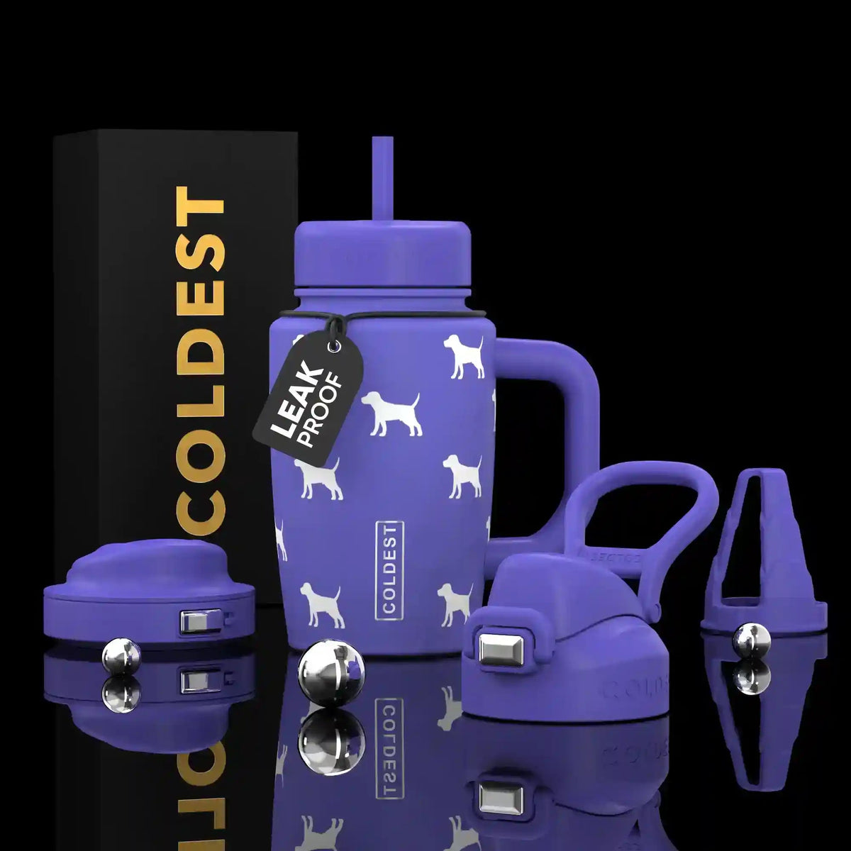 COLDEST 15oz Limitless Ultra v8 water bottle in Cuddly Puppy Ultra, main product photo