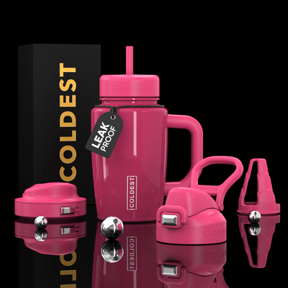 COLDEST 15oz Limitless Ultra v8 water bottle in Glossy Pink Ultra, main product photo