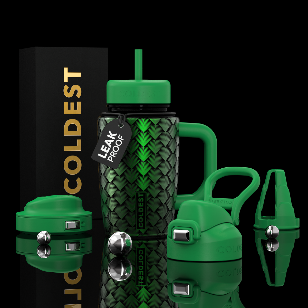 COLDEST 15oz Limitless Ultra v8 water bottle in Gold Dragon Ultra, main product photo