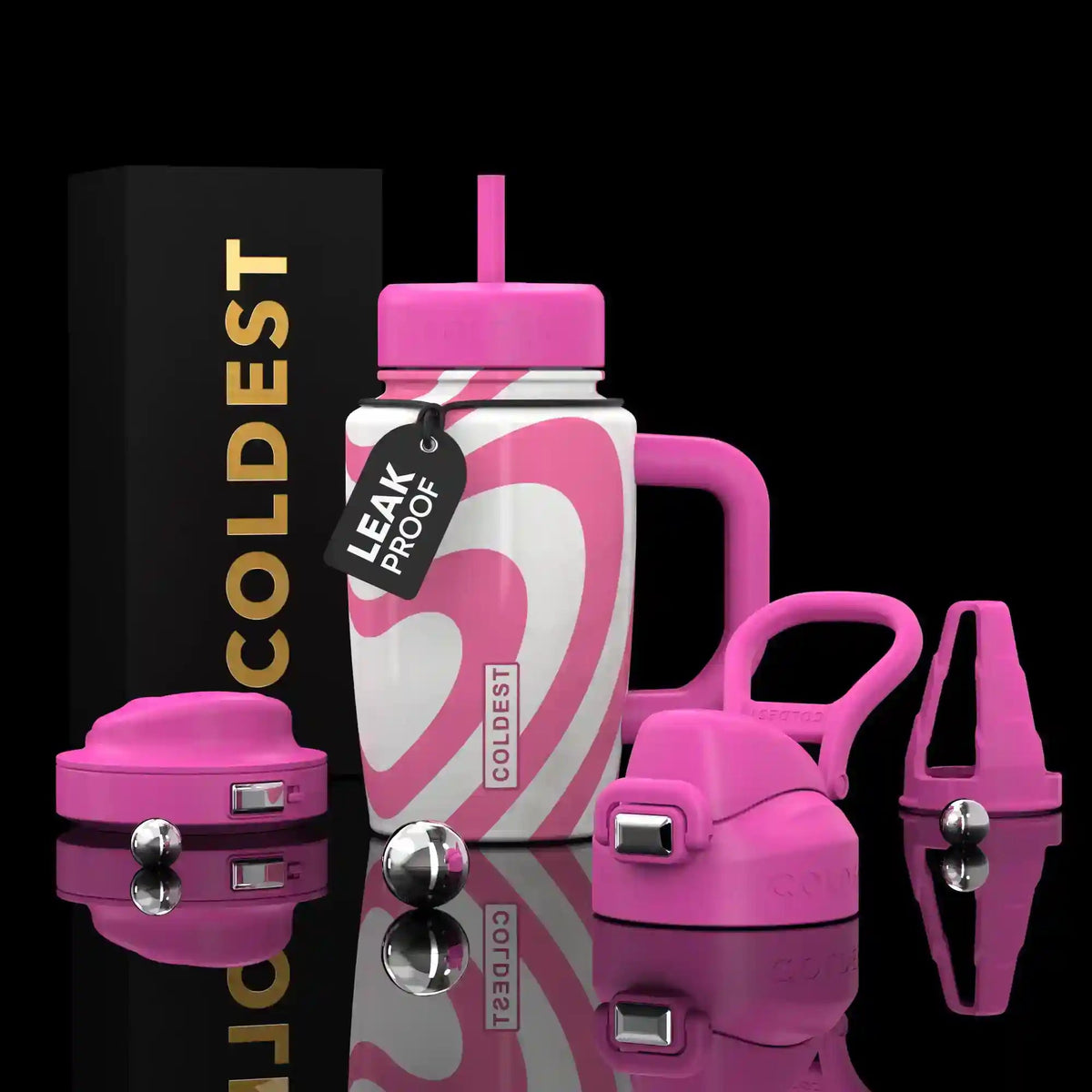 COLDEST 15oz Limitless Ultra v8 water bottle in Love Pop Ultra, main product photo