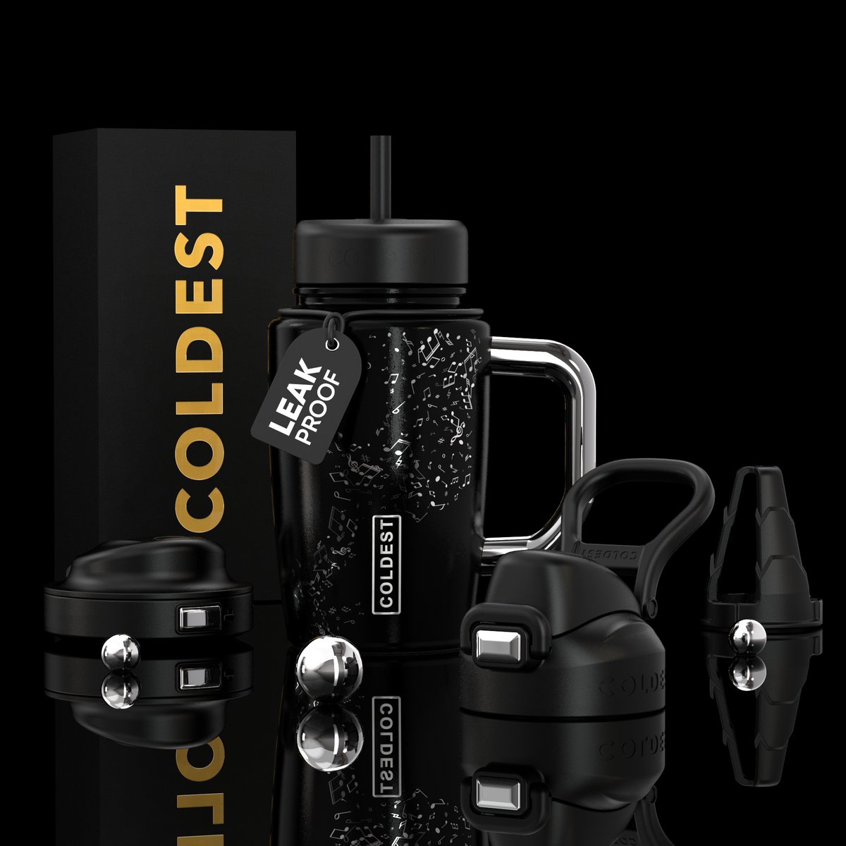 COLDEST 15oz Limitless Ultra v8 water bottle in Love of Music Ultra, main product photo
