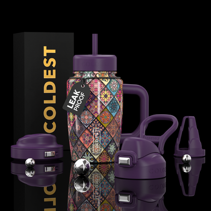 COLDEST 15oz Limitless Ultra v8 water bottle in Mosaic Bloom Ultra, main product photo
