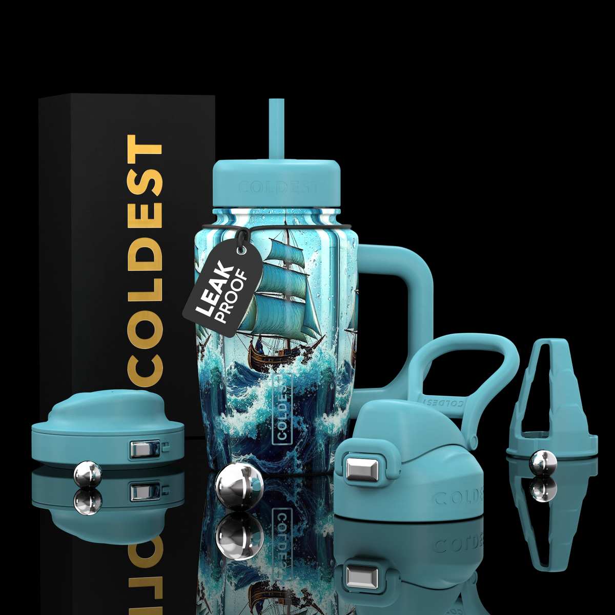 COLDEST 15oz Limitless Ultra v8 water bottle in Ship in a Bottle, main product photo