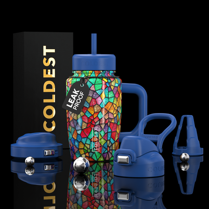 COLDEST 15oz Limitless Ultra v8 water bottle in Stained Glass Ultra, main product photo