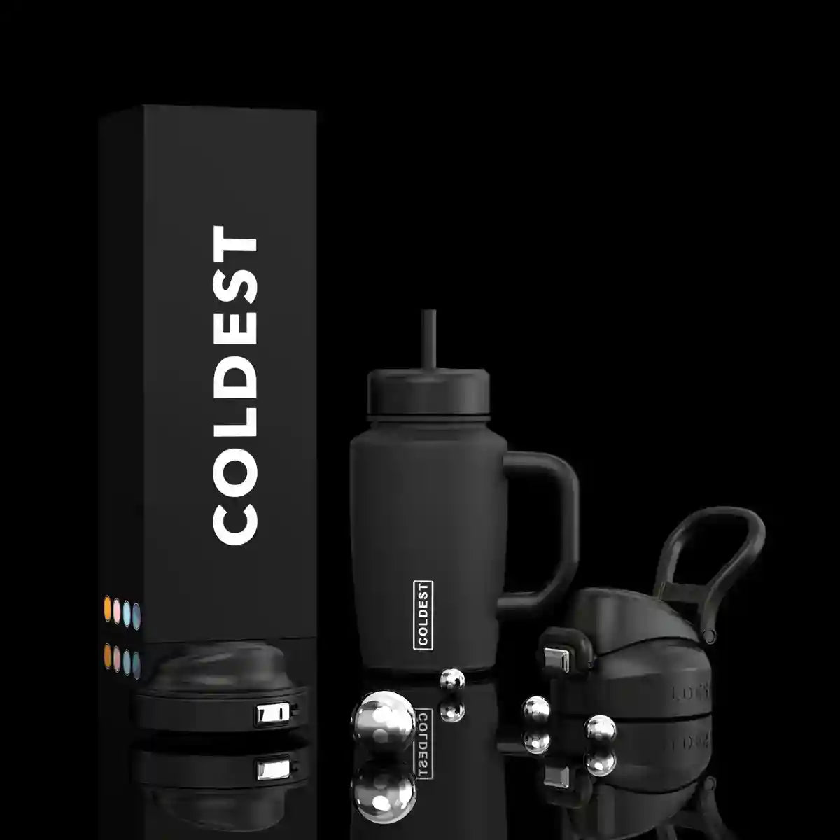 COLDEST 15oz Limitless Ultra v8 water bottle in Stealth Black Ultra