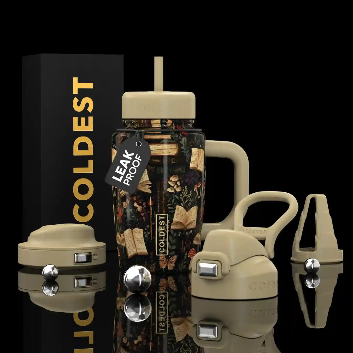 COLDEST 15oz Limitless Ultra v8 water bottle in The Reader Ultra, main product photo