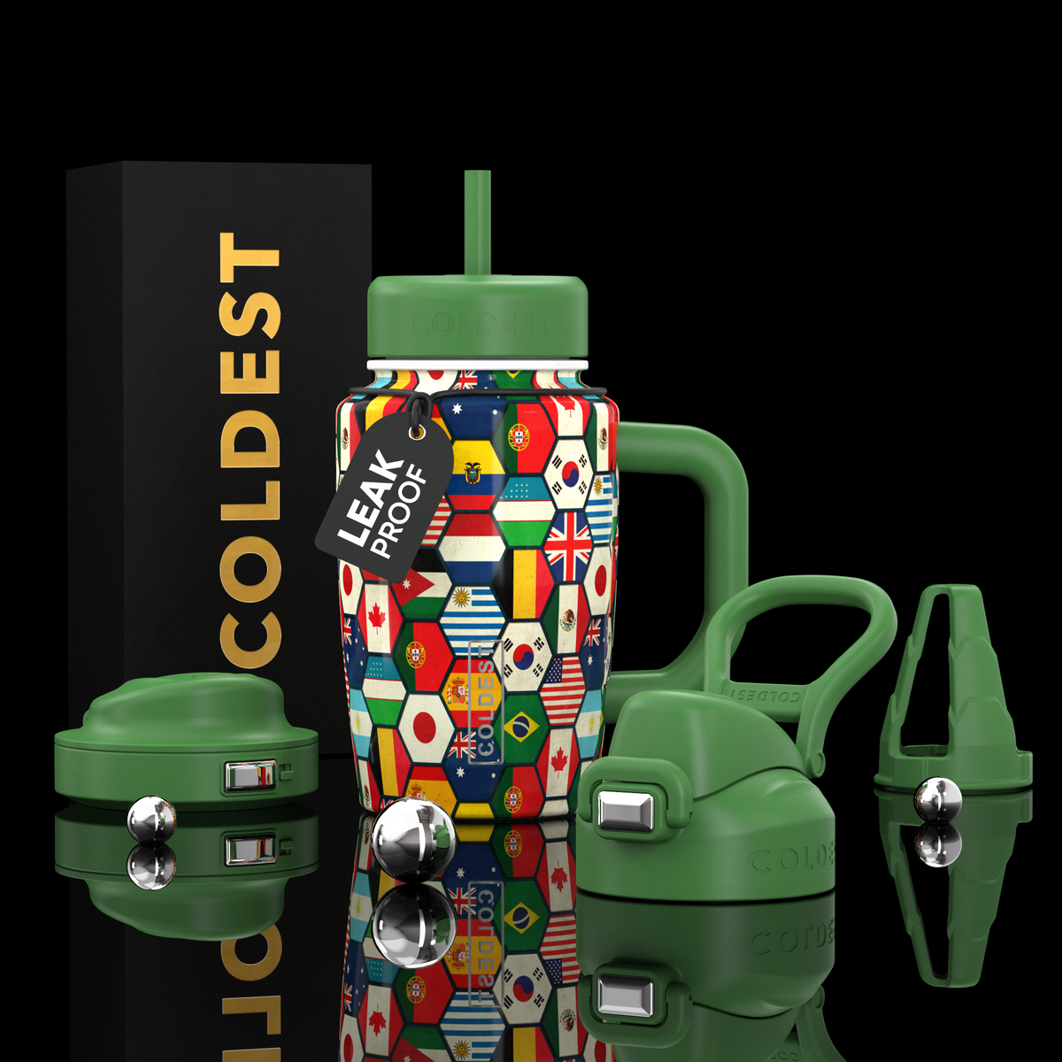 COLDEST 15oz Limitless Ultra v8 water bottle in The World Stage Ultra, main product photo