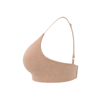Beige bralette on a white background, additional detail