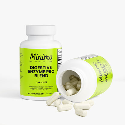 Minimo Nutrition Digestive Enzyme Pro Blend, 60 ct, label image, additional detail