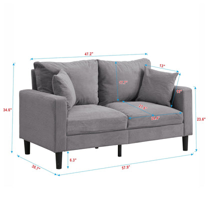 High-Resilience Loveseat Sofa with Wooden Frame, additional detail