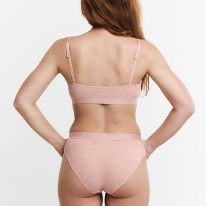 Botanical Dye Scoop Bralette in Peach, back view