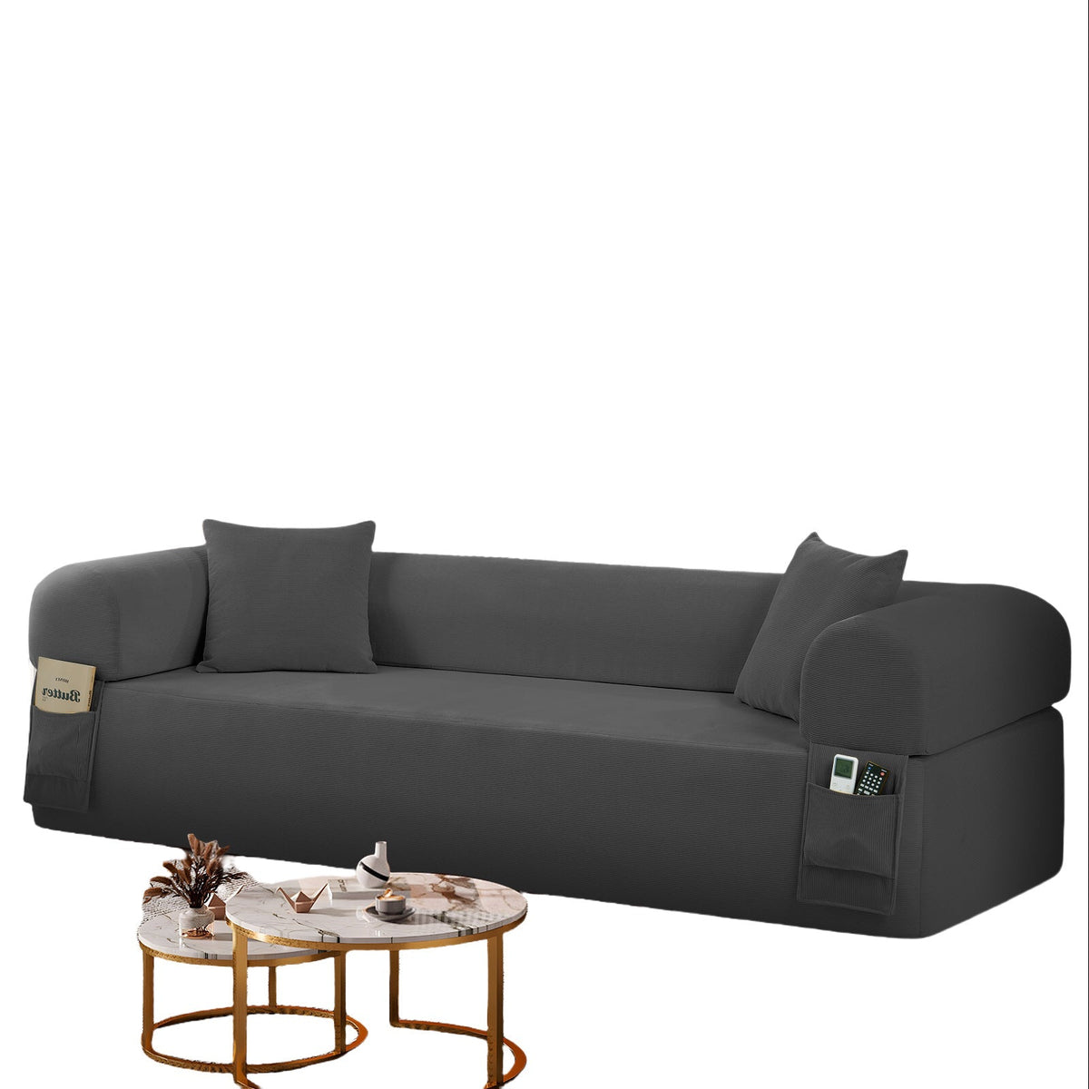 Spring Storage Sofa in Gray, alternate view