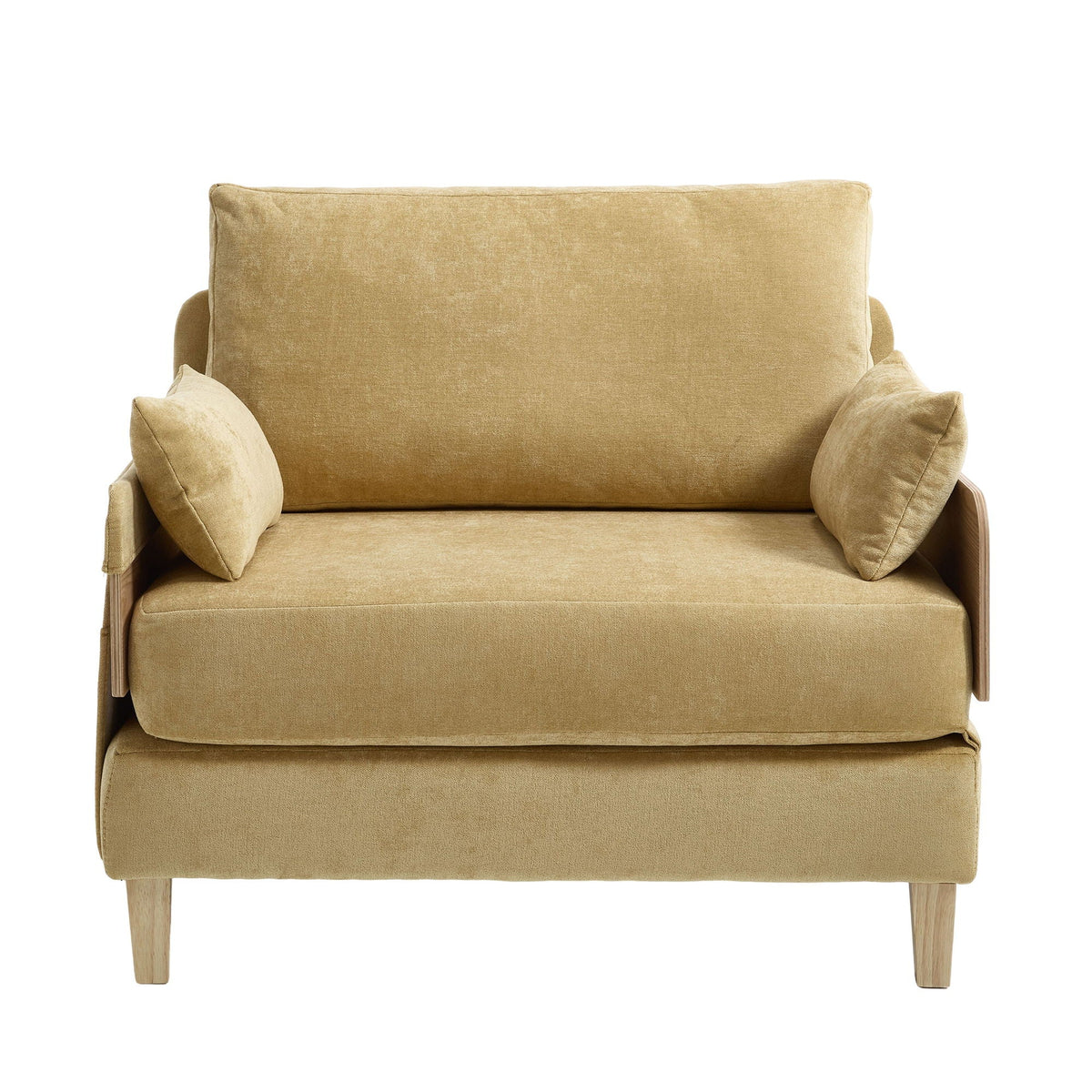 Foldable convertible sofa bed with pillows arranged on the seat (view 21)
