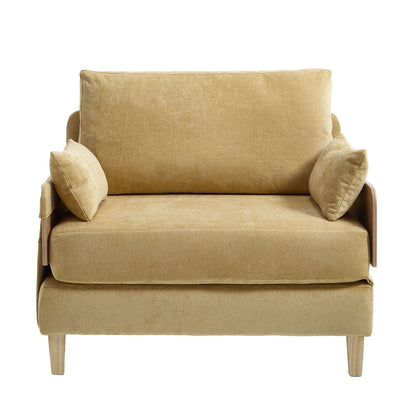 Foldable convertible sofa bed with pillows arranged on the seat (view 21)